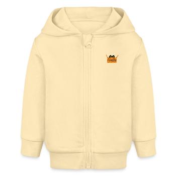 Ein flauschiges Katzen-Logo - Baby Organic Kapuzenjacke Baby Connector von Stanley/Stella - Creme - Vorne