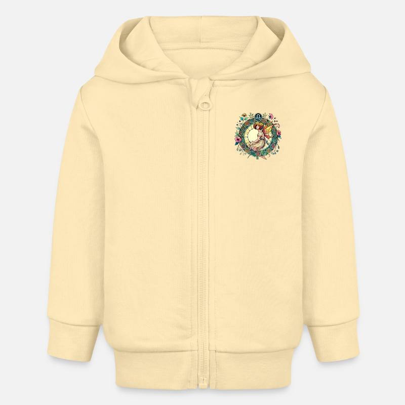 Fée Lion - Veste à capuche bébé bio Stanley/Stella - crème