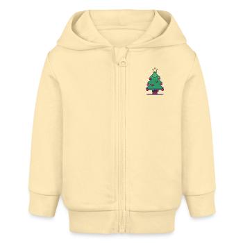 Christmas tree - Baby Organic Zip-up Hoodie by Stanley/Stella - cream - Front