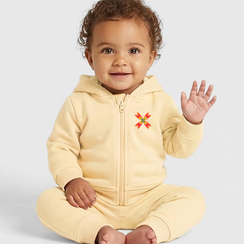 Abstract from three different patterns Baby Organic Zip-up Hoodie by Stanley/Stella