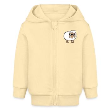 Cooles Schaf Sonnenbrille Cappy Mütze Sommer Spaß - Baby Organic Kapuzenjacke Baby Connector von Stanley/Stella - Creme - Vorne