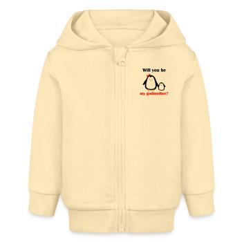 Aimerais-tu être ma marraine ? - Veste à capuche bébé bio Stanley/Stella - crème - Devant