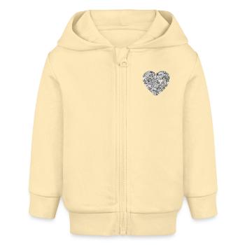 Coeur chat amoureux Kitty chat chaton amour cadeau pour animaux de compagnie - Veste à capuche bébé bio Stanley/Stella - crème - Devant