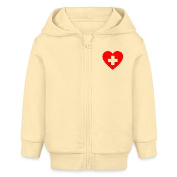First Aid Heart - Baby Organic Zip-up Hoodie by Stanley/Stella - cream - Front
