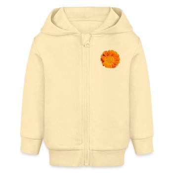 Blume Blüte - Baby Organic Kapuzenjacke Baby Connector von Stanley/Stella - Creme - Vorne