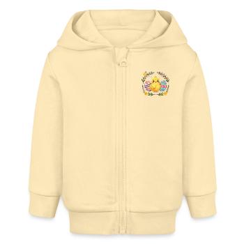 Mignon poussin de Pâques et œufs - Veste à capuche bébé bio Stanley/Stella - crème - Devant