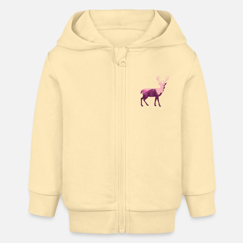 Hirsch Nature - Veste à capuche bébé bio Stanley/Stella - crème