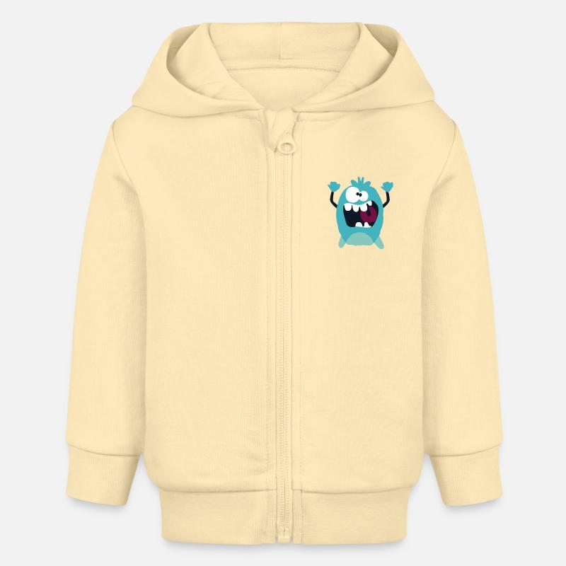 Alexandro - Monster Collection cool - Veste à capuche bébé bio Stanley/Stella - crème