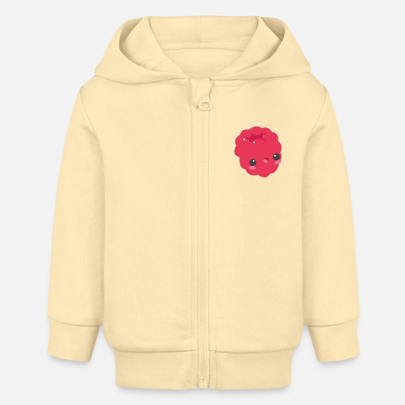 comique framboise - Veste à capuche bébé bio Stanley/Stella - crème