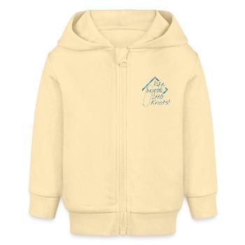 Life begins at 40 knots kitesurf - Baby Organic Zip-up Hoodie by Stanley/Stella - cream - Front