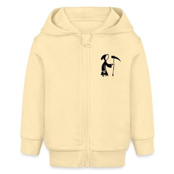 Tod mit Sense Comic Cartoon - Baby Organic Kapuzenjacke Baby Connector von Stanley/Stella - Creme - Vorne