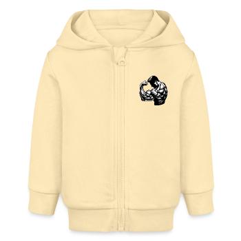 Flexing Biceps - Baby Organic Kapuzenjacke Baby Connector von Stanley/Stella - Creme - Vorne