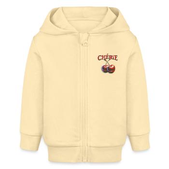 Kirsche Schatz Cherie - Baby Organic Kapuzenjacke Baby Connector von Stanley/Stella - Creme - Vorne