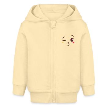 Emoticon Kiss Costume Carnival Group Costume - Baby Organic Zip-up Hoodie by Stanley/Stella - cream - Front
