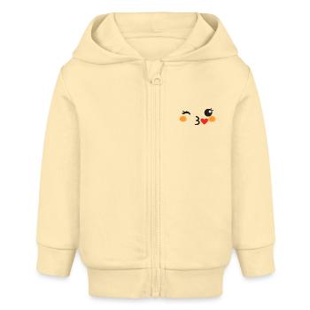 Emoticon Kiss Costume Carnival Group Costume - Baby Organic Zip-up Hoodie by Stanley/Stella - cream - Front