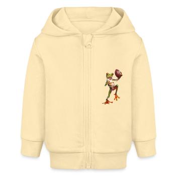 Tree Frog Soccer - Baby Organic Zip-up Hoodie by Stanley/Stella - cream - Front