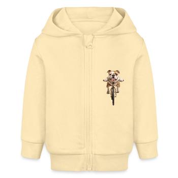 Bulldogge - Baby Organic Kapuzenjacke Baby Connector von Stanley/Stella - Creme - Vorne
