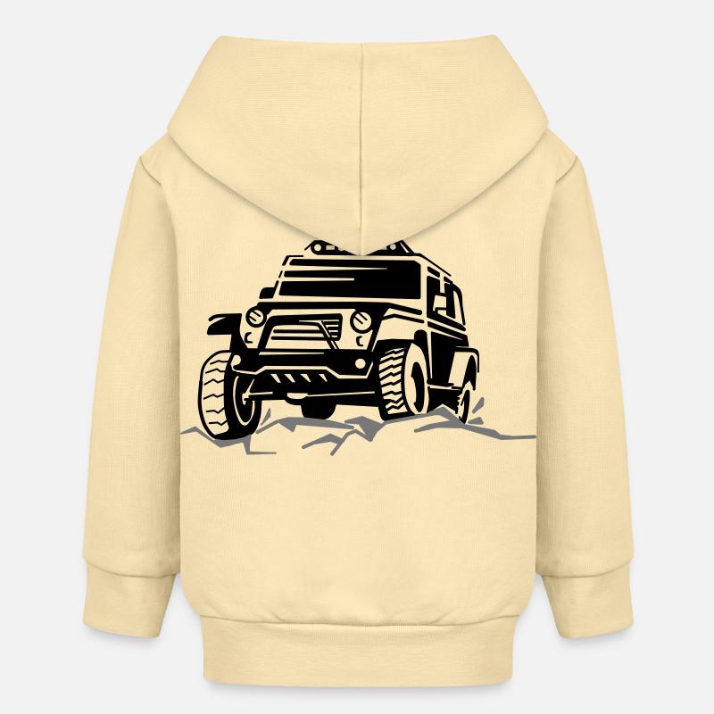 Silhouettes de SUV - Veste à capuche bébé bio Stanley/Stella - crème