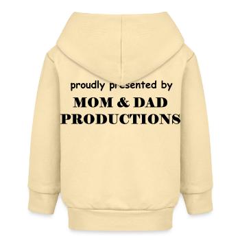 Proudly presented by Mom & Dad Productions - Baby Organic Zip-up Hoodie by Stanley/Stella - cream - Back