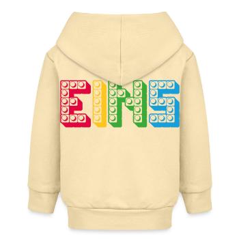 Kinder 1 Jahre Bausteine 1. Geburtstag - Baby Organic Kapuzenjacke Baby Connector von Stanley/Stella - Creme - Hinten