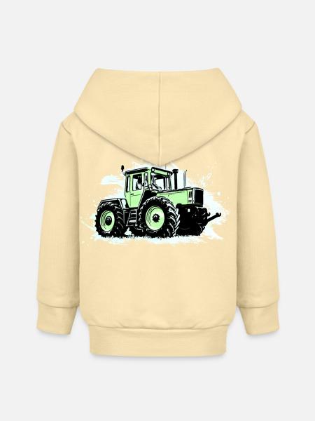 Grüner Traktor - MB-trac 1300 - Baby Organic Kapuzenjacke Baby Connector von Stanley/Stella - Creme