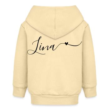 Lina Name Vorname Dekorativ - Baby Organic Kapuzenjacke Baby Connector von Stanley/Stella - Creme - Hinten