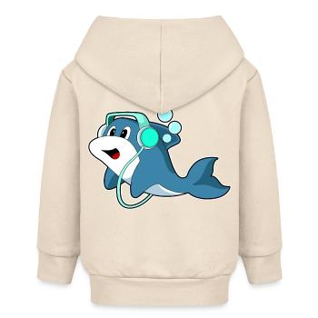 Musique casque Delfin - Veste à capuche bébé bio Stanley/Stella - écru doux - Dos