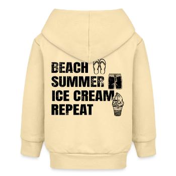 Beach Summer Ice Cream Repetition - Baby Organic Zip-up Hoodie by Stanley/Stella - cream - Back