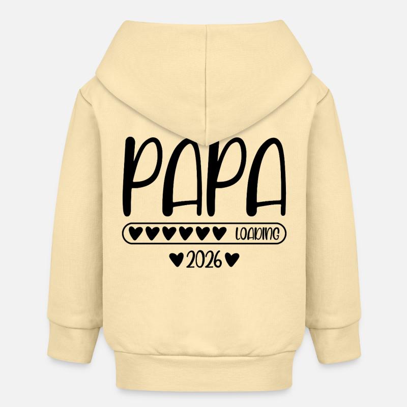 Papa 2026 chargement - Veste à capuche bébé bio Stanley/Stella - crème