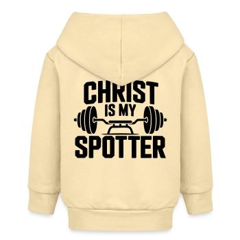 Christ Is My Spotter - Baby Organic Zip-up Hoodie by Stanley/Stella - cream - Back