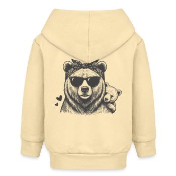 Maman Ours avec le bébé - Veste à capuche bébé bio Stanley/Stella - crème - Dos
