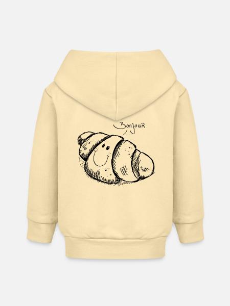 Bonjour Croissant - Baby Organic Kapuzenjacke Baby Connector von Stanley/Stella - Creme