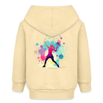 Tennis, Tennisspielerin Frau, Tennisgrafik - Baby Organic Kapuzenjacke Baby Connector von Stanley/Stella - Creme - Hinten