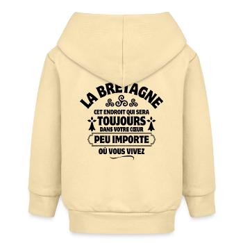 Bretagne, Breton, celte, je suis Breton - Veste à capuche bébé bio Stanley/Stella - crème - Dos