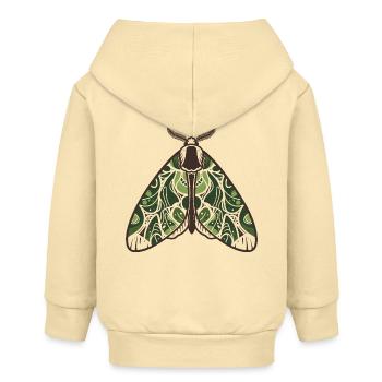 Papillon de nuit feuilluaire verdoyant - Veste à capuche bébé bio Stanley/Stella - crème - Dos