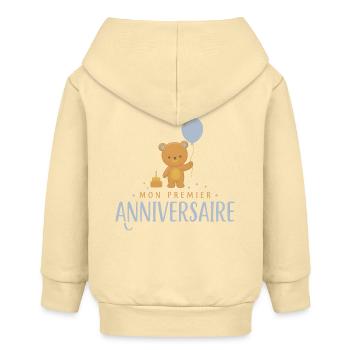 Mon Premier Anniversaire Bébé - Veste à capuche bébé bio Stanley/Stella - crème - Dos