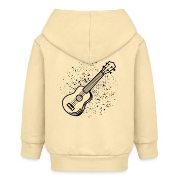 Dessin de ukulélé - Veste à capuche bébé bio Stanley/Stella - crème - Dos