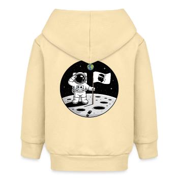 Norman Astronaut Normandy Pride Weltraumhumor - Baby Organic Kapuzenjacke Baby Connector von Stanley/Stella - Creme - Hinten