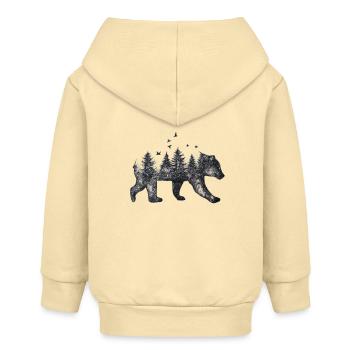 Bär - Baby Organic Kapuzenjacke Baby Connector von Stanley/Stella - Creme - Hinten