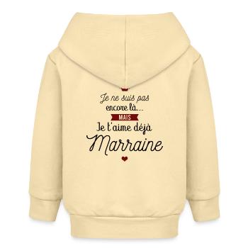 Je t'aime déjà marraine - Veste à capuche bébé bio Stanley/Stella - crème - Dos