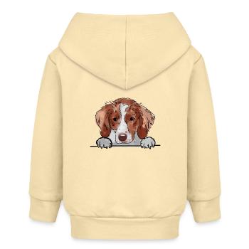 Chien épagneul breton pour les amateurs de chiens qui regardent - Veste à capuche bébé bio Stanley/Stella - crème - Dos
