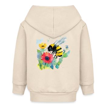 Bumblebee - Baby Organic Zip-up Hoodie by Stanley/Stella - soft Ecru - Back