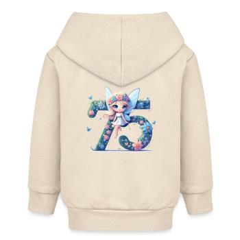 75 Years Fairy Elf Birthday Anniversary Gift - Baby Organic Zip-up Hoodie by Stanley/Stella - soft Ecru - Back
