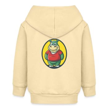 Nilpferd Niedliche Kawaii Cartoon Clipart Haustier Tier - Baby Organic Kapuzenjacke Baby Connector von Stanley/Stella - Creme - Hinten