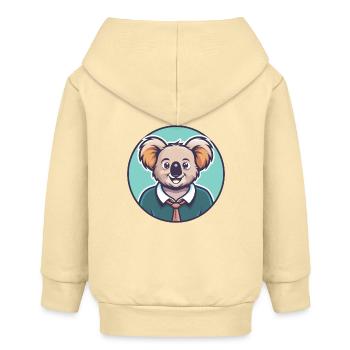 Koala Kawaii Cartoon Figur Tier Haustier Gesicht - Baby Organic Kapuzenjacke Baby Connector von Stanley/Stella - Creme - Hinten