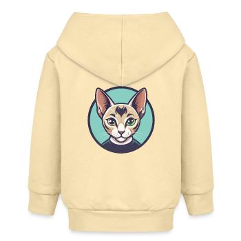 Javanische Katzenrasse Karikatur Kawaii Tier Haustier - Baby Organic Kapuzenjacke Baby Connector von Stanley/Stella - Creme - Hinten