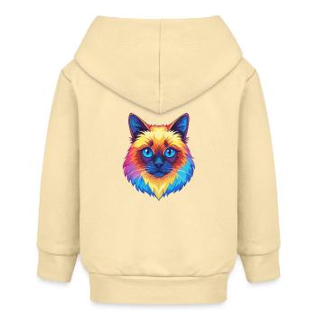 Birman Chat Race Dessin Animé Kawaii Animal Pet - Veste à capuche bébé bio Stanley/Stella - crème - Dos