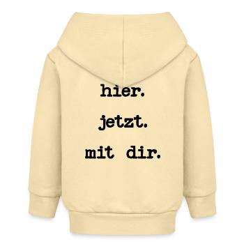 ACHTSAMKEIT LIEBE - Baby Organic Kapuzenjacke Baby Connector von Stanley/Stella - Creme - Hinten