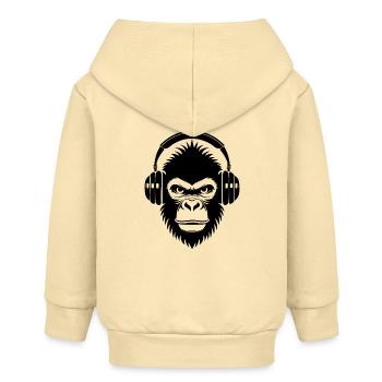 Metal Affenkopf Headbanger Sound Shirt - Baby Organic Kapuzenjacke Baby Connector von Stanley/Stella - Creme - Hinten