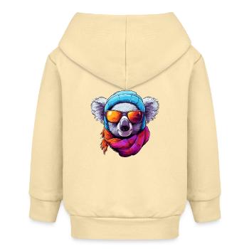 Cool Koala Cartoon Kawaii Wintervibes Kunst - Baby Organic Kapuzenjacke Baby Connector von Stanley/Stella - Creme - Hinten